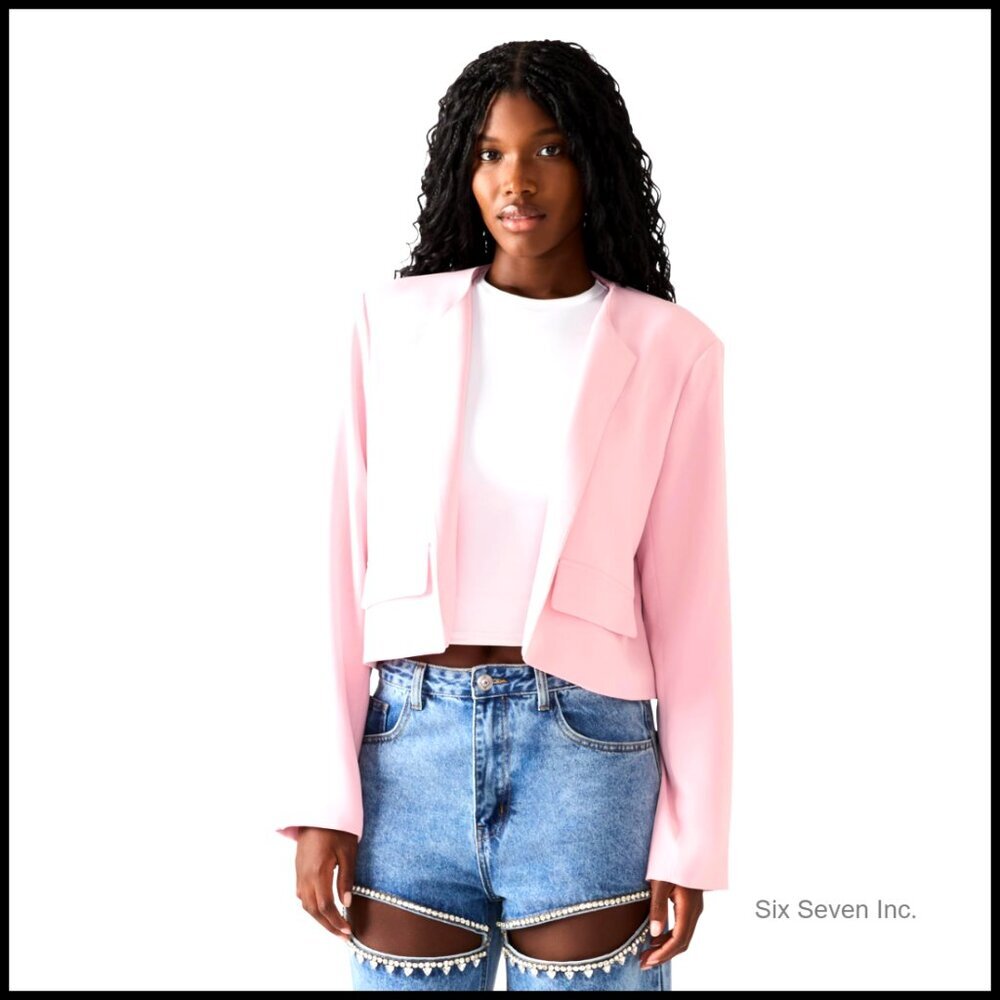 Polyester Blazer With Long Sleeves And Standard Length